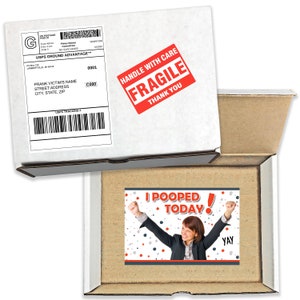 I Pooped Today Surprise Prank Prank Box Gag Mail sent directly to your Prank Victim, Friends and Family, 100% Anonymously!