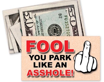 Bad Drivers Parking Prank Cards, 50 Qty, Looks Like a Folded Fifty Dollar Bill, leave them under Vehicle Wipers of Bad Drivers!