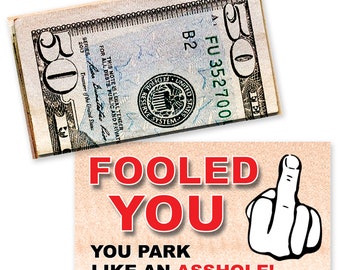 Bad Drivers Parking Prank Cards, 50 Qty, Look Like a Real Money from a Distance, leave them under Vehicle Wipers of Bad Drivers!