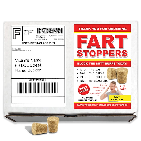 Prank Mail Fart Stoppers Prank Box Gag Gift Prank Present Practical Joke Gets Sent Directly to a Loved One friend 100 Anonymous Etsy UK