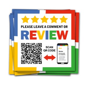 Funny Review QR Code Prank Stickers - 20 QTY