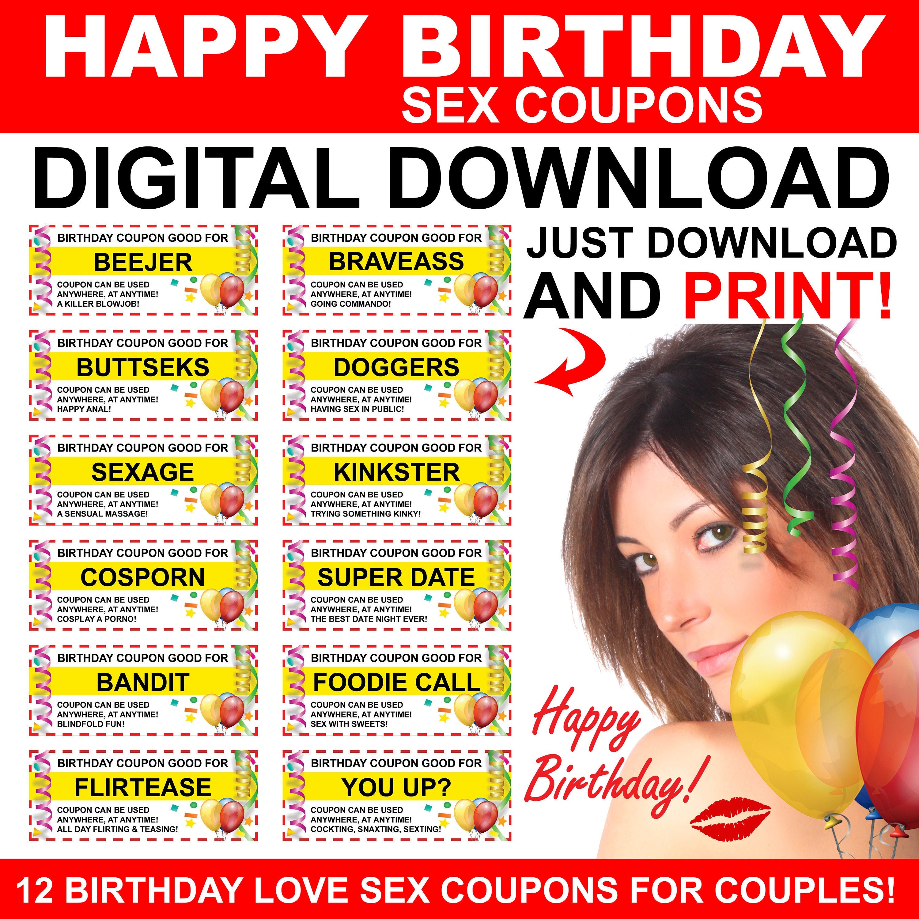 Coupons include: * BEEJER (Blow Job) * BRAVEASS (Commando) * BUTTSEKS (Anal...