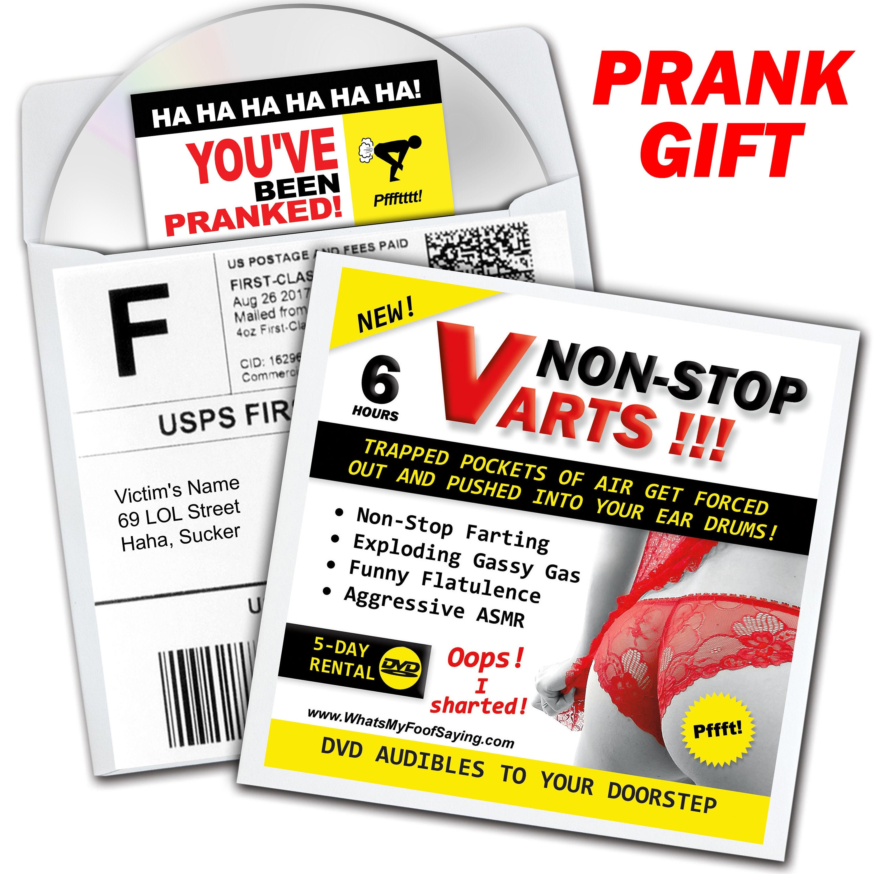 Prank Mail Gag Gift Mailer DVD NonStop Varts Postal Prank Etsy