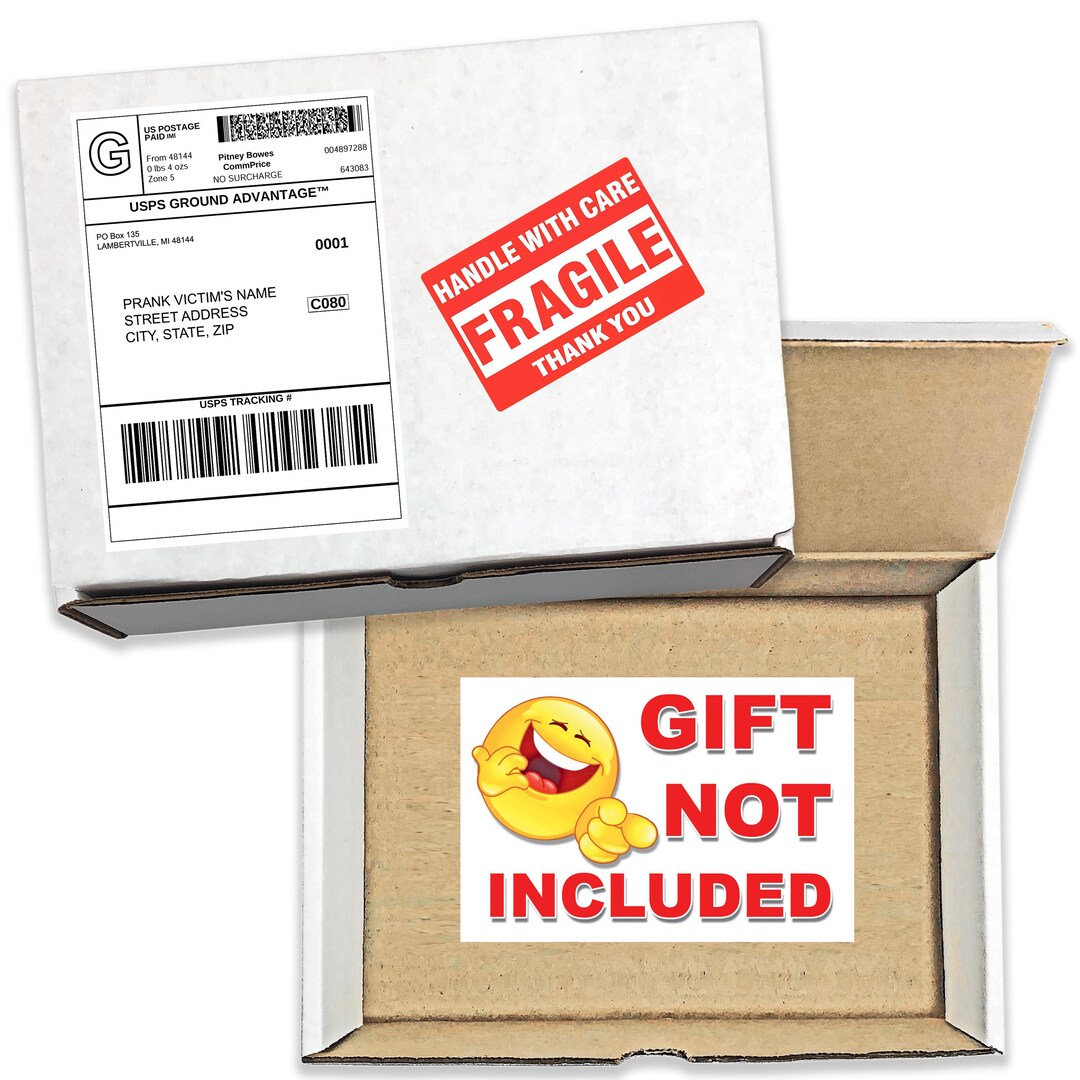 Gift Not Included Graphics Gift Not Included Surprise Prank Mail Gag! - Etsy