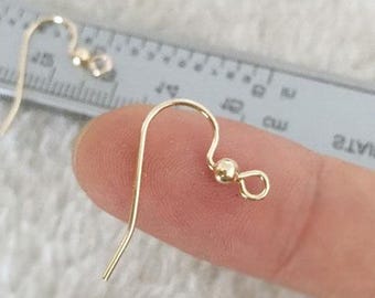 Alambre para aretes relleno de oro de 14 quilates con bola de 3 mm