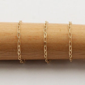 1.4mm 14K Gold Filled Paperclip Chain Ring, Smooth Chain Alternate With Sparkle Chain, Rectangular Chain Ring, Link Chain Ring, Minimal