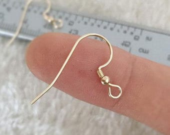 Alambre para aretes relleno de oro de 14 quilates con bola y espiral de 2,5 mm