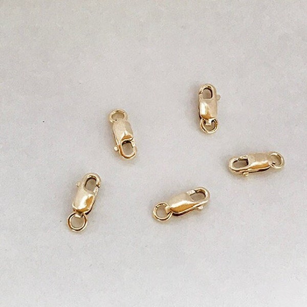 3x8mm 14K Gold Filled Lobster Clasp, Claw Clasp, With an Open Ring, Wholesale, Made in USA