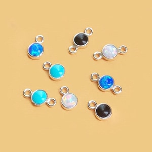 3mm 925 Sterling Silver Opal Connector/Drop, Turquoise Connecto/Dropr, Onyx Connector/Drop, Wholesale, Made in USA