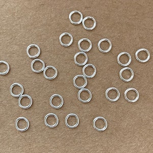 20 st. 4 mm 22 Gauge 925 Sterling Silver Slutna O-ringar, Tillverkade i USA