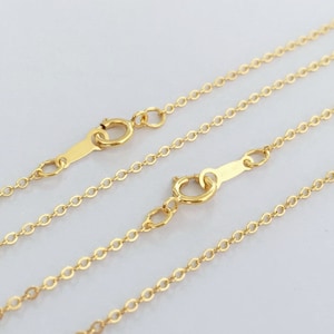 Collier chaîne torsadée plate 16/18 pouces 1,37 mm 14 carats, collier délicat, collier chaîne fini, en vrac, vente en gros, fabriqué aux États-Unis
