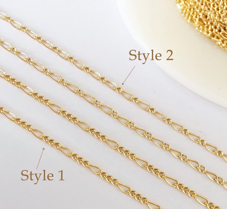 20 Stück Figaro Halskette Für Frauen Männer Gold Farbe Elstahl Figaro Glier Kette Halskette Großhanl