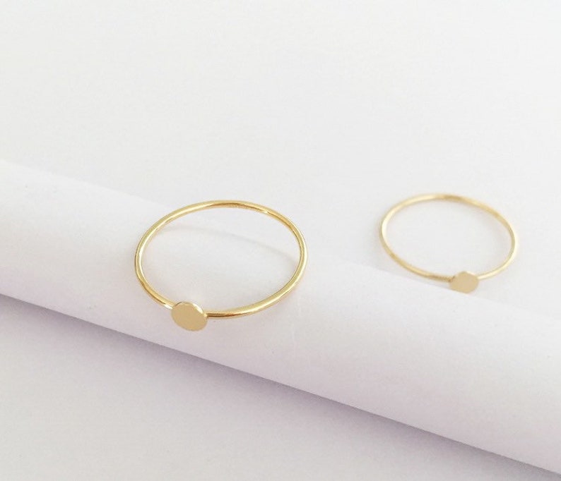 14K Gold Filled Disc Stacking Ring, Disc Blank Ring, Stackable Ring ...