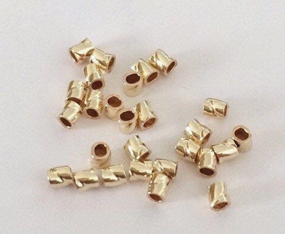 Crimp Bead 2x3mm Gold Plated (10-Pcs)