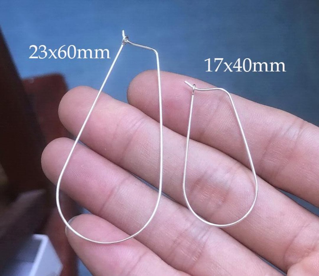Orecchini a cerchio in argento Sterling a forma di goccia, 8-9