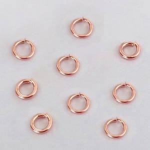 10 Pcs 5mm 20.5 Gauge 14K Rose Gold Filled Open Jump Rings, 14K Rose Gold Filled Jump Rings, Wholesale, Bulk, Made in USA