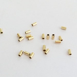 50 Pcs 1.6x3mm Gold Filled Crimp Tubes, Crimp Beads, Spacer Beads, 14K Gold Filled Crimp Tubes, Wholesale, Made in USA