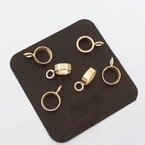 4mm/6mm 14K Gold Filled Bezel Drop with 1-Ring-Attached, Bezel Setting, Bezel Charm, Wholesale, Made in USA, BDV204-06