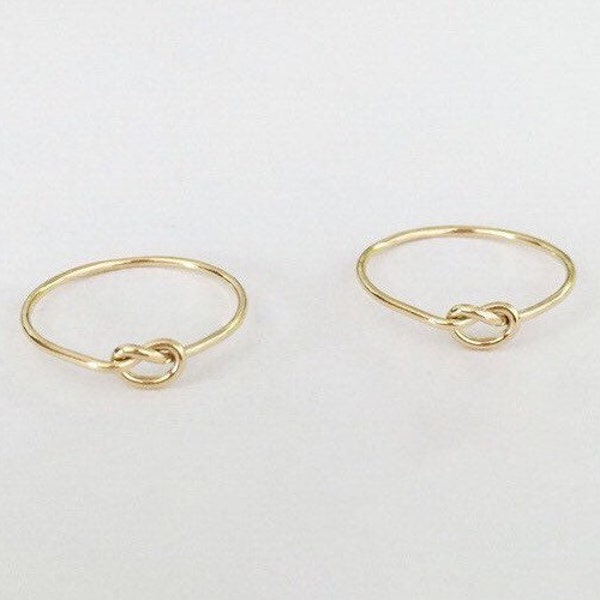 14K Gold Filled Liebe Knoten Ring, Dünner Stapelring, Midi Ring, Minimal, Groß, Großhandel, Made in USA