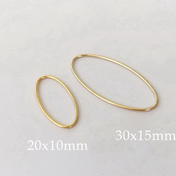 20x10mm/30x15mm 14K Gold Filled Oval Closed Jump Ring, Anneaux de saut ovales, Anneaux de saut fermés ovales, Fabriqué aux États-Unis