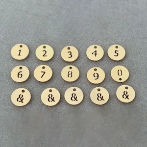 6mm 24 Gauge 14K Gold Filled Number Disc Charm, Hollow Carve Charm, Wholesale, Made in USA