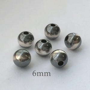 5 Pcs 6mm Navajo Pearl, 925 Sterling Silver Beads, Tiny Round Beads