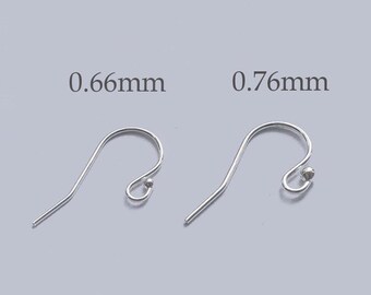 0,66 mm/0,76 mm 11,5 x 20 mm 925 Sterling Silber Französischer Ohrhaken mit Kugelende
