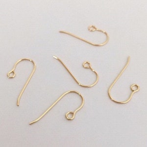 4 Pcs 15.5x8.5mm 24 Gauge 14K Gold Filled Thin Ear Wires, French Ear Wires with open loop, 0.51mm, French Hook, Made in USA