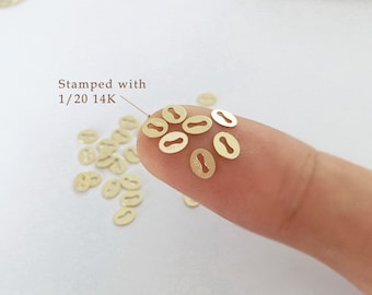 5 Pcs 3.6x4.5mm 14K Gold Filled Italian Style Quality Tags, Thin Quality Tags, Tag Ends, Made in USA