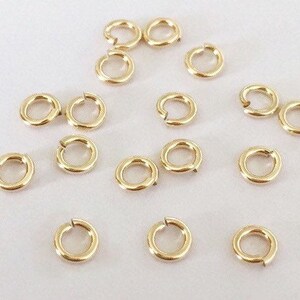 20 Pcs 4mm 22 Gauge Open Jump Rings, 14K Gold Filled Open Jump Rings, Made in USA