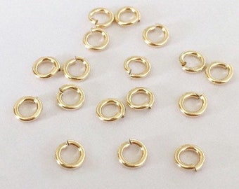 20 Pcs 4mm 22 Gauge Open Jump Rings, 14K Gold Filled Open Jump Rings, Made in USA