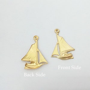 15x17mm 14K Gold Filled Sail Boat Charm, Sailboat Drop, Wholesale, Made in USA