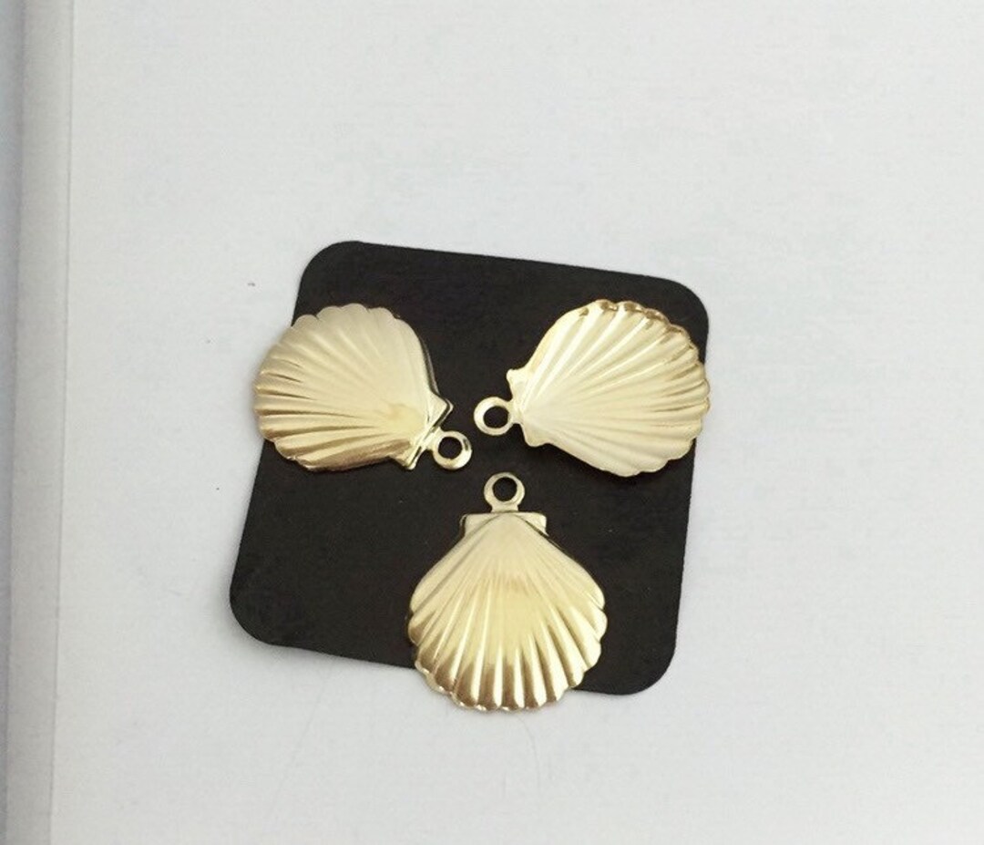 11.1x13.6mm 14K Gold Filled Shell Charm, Shell Charm With 1 Ring ...
