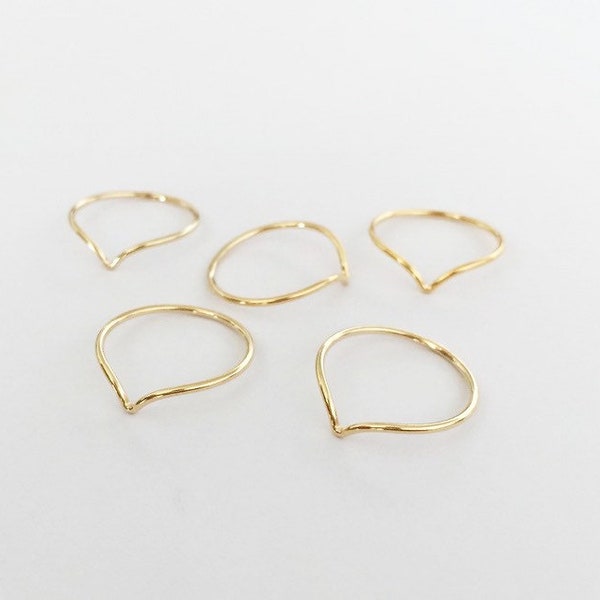 14K Gold Filled Midi  Ring, 1mm V-Shape Ring, Midi V Ring, Minimal, Bulk, Wholesale, Made in USA