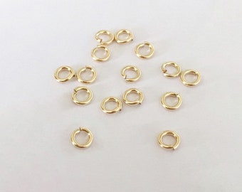 25 Pcs 3mm 22 Gauge 14K Gold Filled Open Jump Rings, Open Jump Rings, 50 Pcs, 100 Pcs, Made in USA