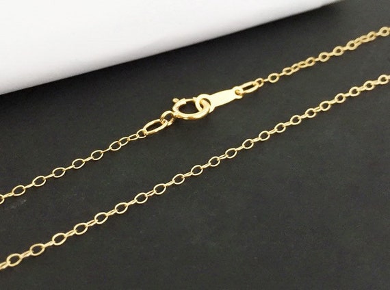 16 Inch/18 Inch 1.3mm 14K Gold Filled Cable Chain Necklace  display picture 3