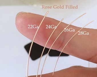 Half Hard Wire, 14K Rose Gold Filled Wire, 28Ga, 26Ga, 24Ga, 22Ga, Round Wire, Made in SA