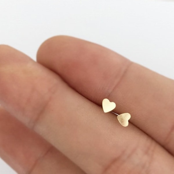 2 Pcs 3.5mm 14K Gold Filled Heart Post Earring, Heart Shape Ear Post, 3.5mm, Heart Stud Earrings, Wholesale