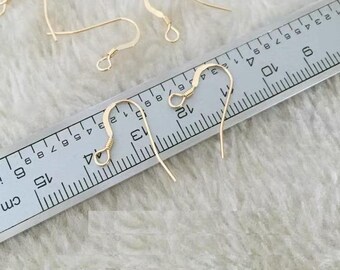 2 stuks 0,61 mm 14 kt gold filled plat oorhaakje met spiraal, Franse oorhaakjes, oorbellen, gemaakt in de VS