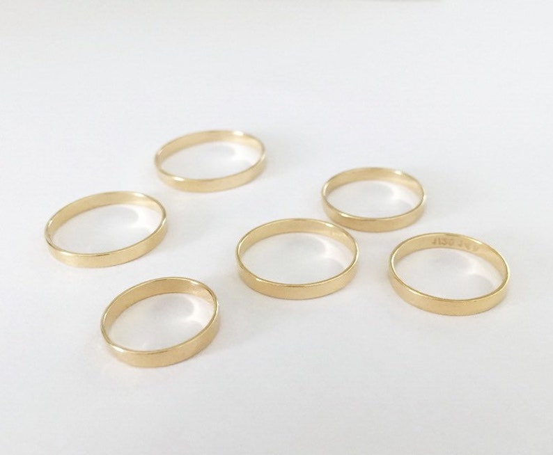 2.25mm 14K Gold Filled Band Ring, For Stamping, Wide Band Ring, Minimal, Bulk, Wholesale, Made in USA image 4