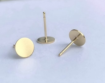 2 szt. 6 mm kolczyki z 14-karatowego złota z zapięciem na sztyft, kolczyki z zapięciem na sztyft, hurt