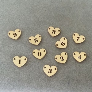 7.9x6.4mm 20 Gauge 14K Gold Filled Number Heart Connector, Hollow Carve Charm, with 2-Holes, Heart Charm, Wholesale, Made in USA