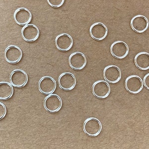 20 Pcs 5mm 22 Gauge 925 Sterling Silver Closed Jump Rings, Closed Jump Rings, Made in USA