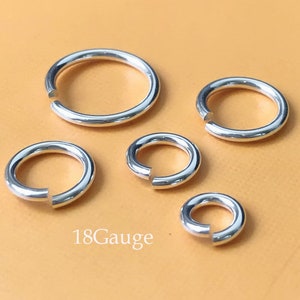 10 Pcs 18Gauge 925 Sterling Silver Open Jump Rings, 5mm/6mm/7mm/8mm/10mm, Open Jump Rings, Made in USA