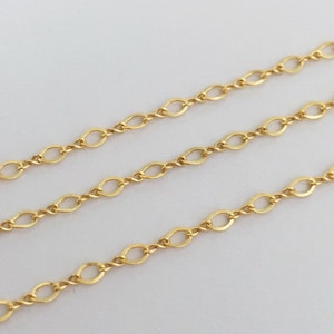 1 Foot 2.2mm 14K Gold Filled Long and Short Chain, Infinity Chain, Figure 8 Chain, Twisted Chain, Flat Oval Chain, Made in USA, Wholesale