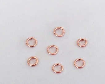 20 piezas de anillos de salto abiertos rellenos de oro rosa de 14 quilates de calibre 20,5 de 4 mm, anillos de salto rellenos de oro rosa de 14 quilates, venta al por mayor, a granel, fabricados en EE. UU.