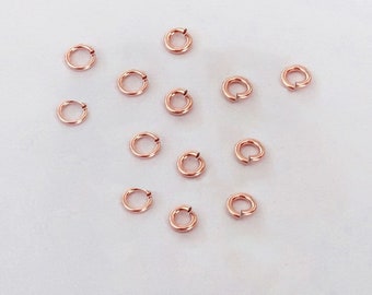 20 piezas de anillos de salto abiertos rellenos de oro rosa de 14 quilates, calibre 20, 4 mm, anillos de salto rellenos de oro rosa de 14 quilates, venta al por mayor, a granel, fabricados en EE. UU.
