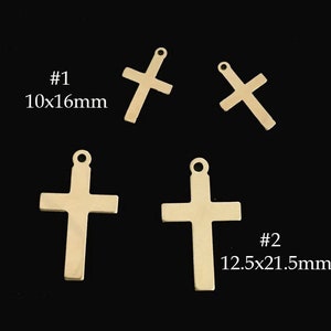 2 Pcs 10x16mm/12.5x21.5mm 14K Gold Filled Cross Charm, Tiny Cross Pendant, Cross Drop, Wholesale, Made in USA