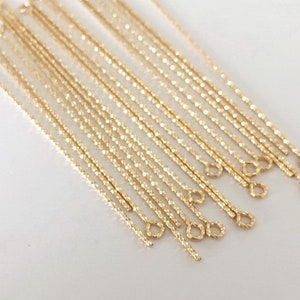 10 Pcs 24 Gauge 14K Gold Filled Sparkle Eye Pins, 0.75 Inch/1 Inch/1.5 Inch Eye Pins, Diamond Cut Eyepins, Wholesale, Made in USA