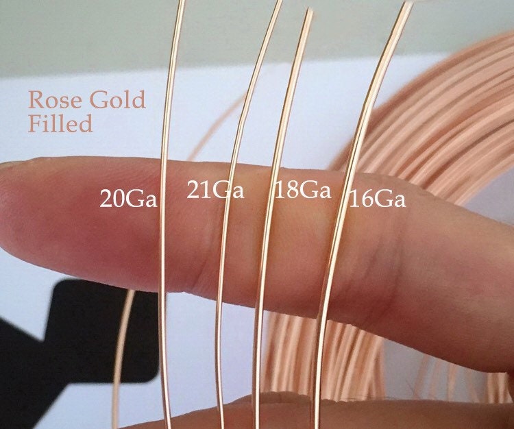 Half Hard 20ga/18ga/16ga 14K Rose Gold Filled Wire, Half